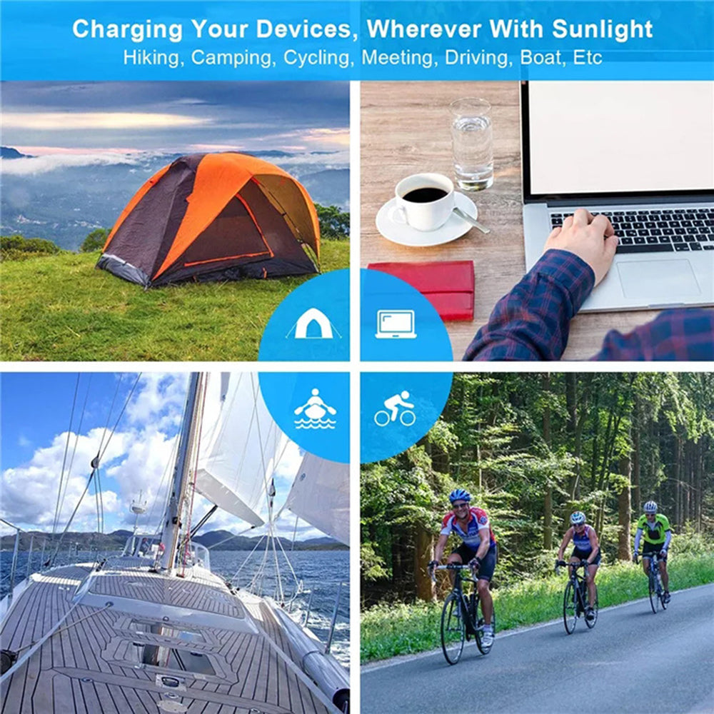 20W Portable Outdoor Dual USB Solar Charger 6 Folding Solar Panels Phone Charging Power Bank 20W Portable Outdoor Dual USB Solar Charger 6 Folding Solar Panels Phone Charging Power Bank